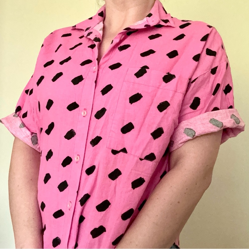 RARE Vintage [New Focus] | 100% Cotton Button-Up Shirt with Pocket | Size M